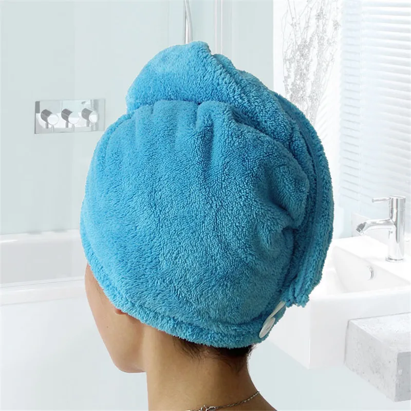 Женское банное полотенце для волос, супер впитывающее быстросохнущее полотенце из микрофибры, одноцветное полотенце для волос, полотенце для салонов, 25x65 см, LST - Цвет: 2