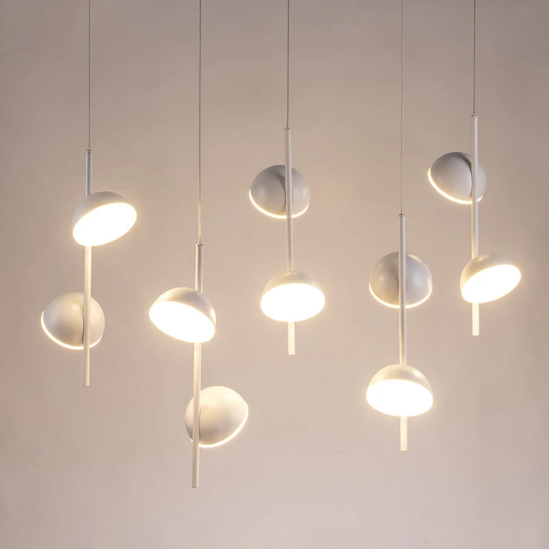 

Modern pendant light post modern 2 head 6 head 10 hanging light black white color metal body milk PC lampshade creatve droplight
