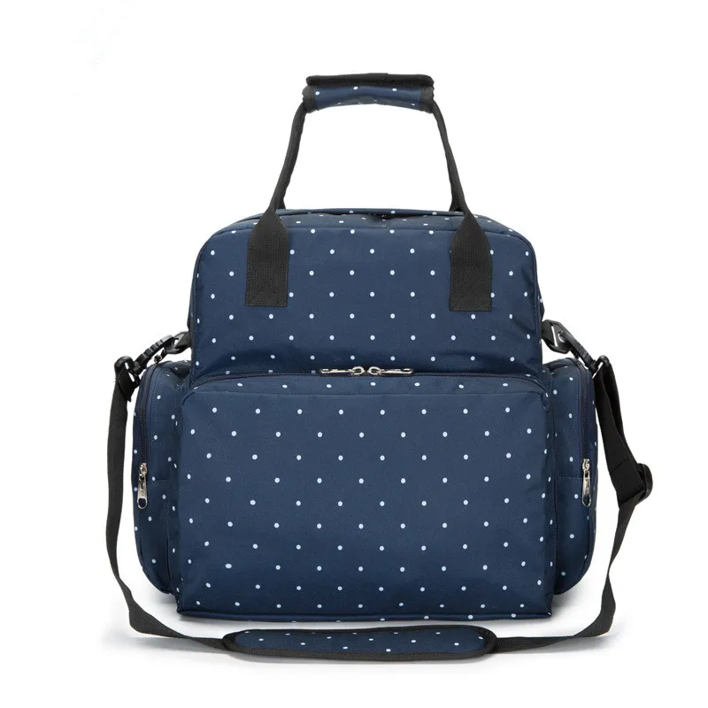 Печатная посылка для мам, сумка для подгузников, рюкзак mochilas, детские подгузники, большая емкость, сумки для мам, Висячие коляски, сумка для коляски - Цвет: Blue Dot