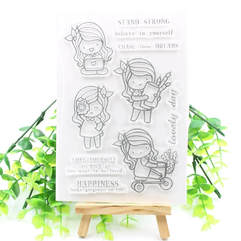 

KSCRAFT Love Yourself Transparent Clear Silicone Stamps for DIY Scrapbooking/Card Making/Kids Crafts Fun Decoration Supplies 653