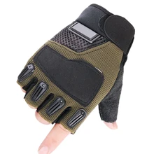 Новые спортивные походные перчатки резиновые с твердыми костяшками без пальцев военные армейские Пейнтбольные страйкбол велосипедные армейские ПУ тактические перчатки для мужчин