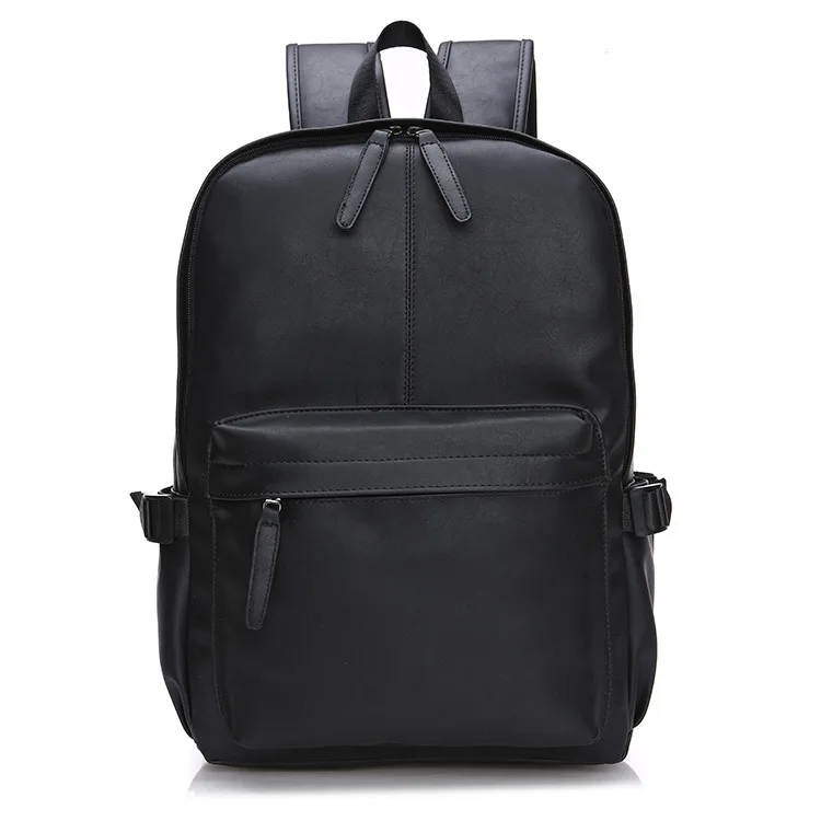 

New Men's Spring PU Large-capacity Leather Bag Backpack College Wind Men's Waterproof Multi-function Backpack Korean Backpack