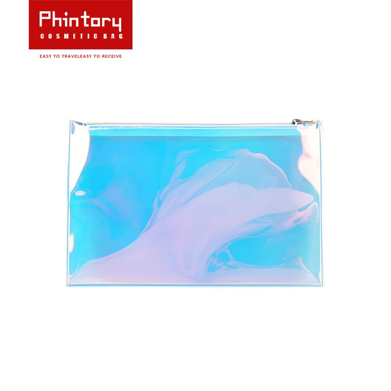 

Phintory Shiny Holographic Transparency Cosmetic Makeup Bag Multifunctional Clutch Bag Evening Purse Waterproof Toiletry Beach