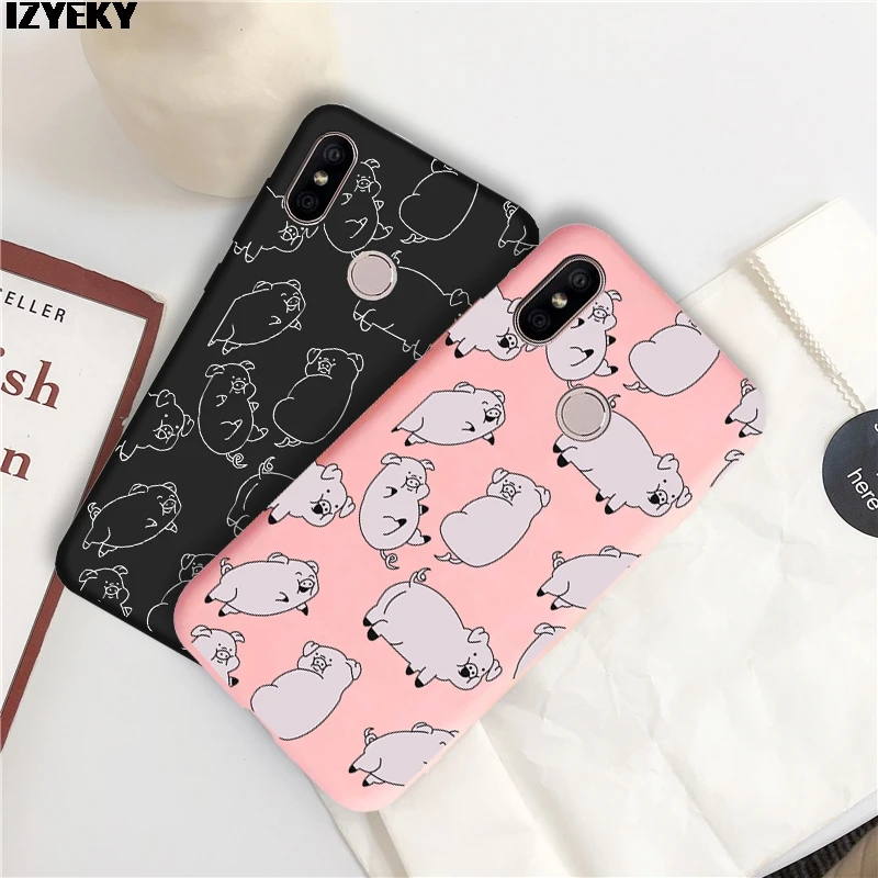 

IZYEKY Pig Case Cover for Xiaomi Redmi Note 6 Pro note 7 5 4X 6A 5A 4A S2 Case For Xiaomi Mi 8 lite 9 A1 5X 6X A2 lite coque