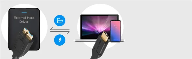 USB C к Micro-B 3,0(Gen2/10G), USB 3,1 type C кабель совместим с MacBook(Pro), Внешний Жесткий драйвер, Galaxy S8/S9/S10, e