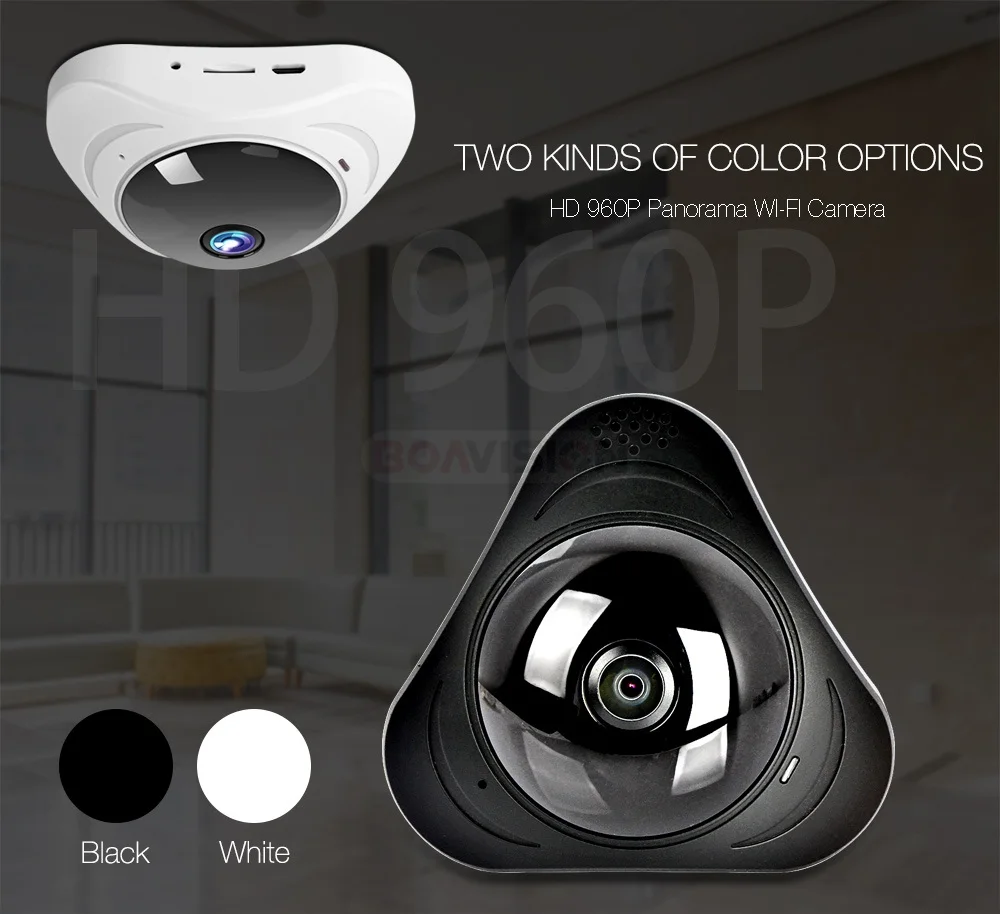 Fisheye sem Fio Slot para Cartão Panorâmica de 360 Wifi Câmera Graus ip 960 p 1.3mp Wi-fi Inteligente sd ir 10 m Yoosee 3d vr 2 wifi camera 360