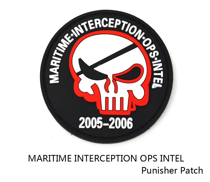 

Rubber 3D Pvc Badge Maritime Interception Ops Intel Punisher Badge