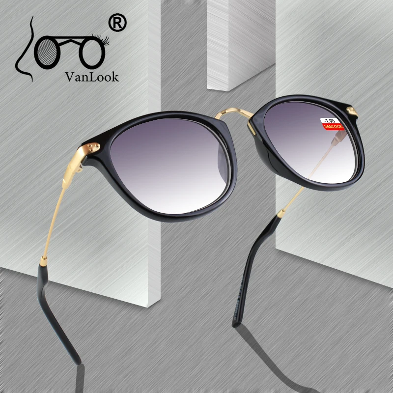 Gradient Grey Myopia Glasses To View Spectacles for Shortsighted Women Men Optics Frame -1.0 -1.5 -2.0 -2.5 -3.0 -3.5 -4.0