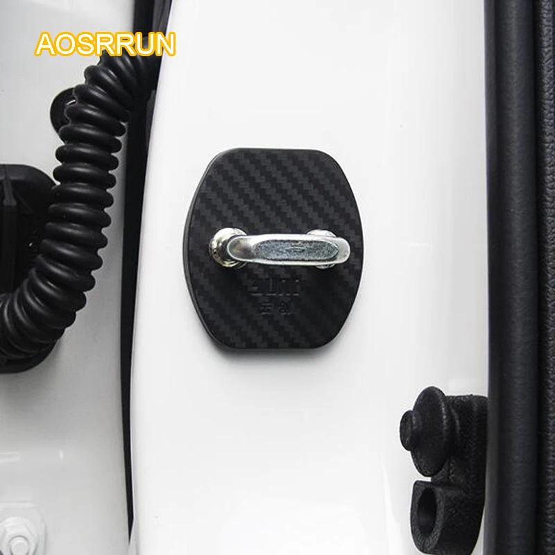 

AOSRRUN Carbon fiber door lock door door lock cover door protection cover lock Car accessories For Infiniti ESQ QX50 QX60 QX70