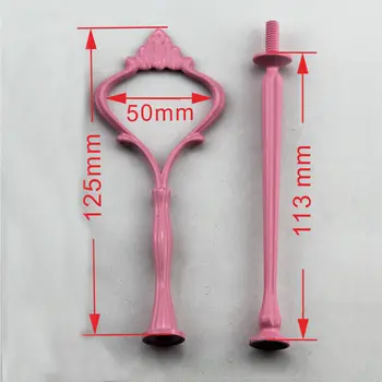 

Wholesale various colors 2 tier big Crown design of cake stand rods/stands cakes fittings with metal 95 sets/ bag.