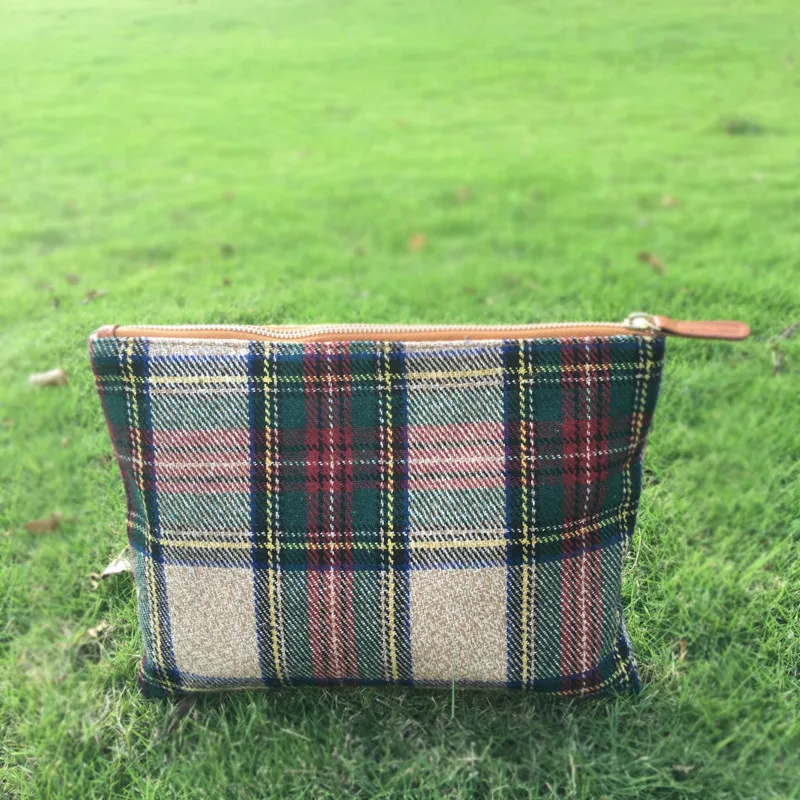 Freies Rote Und Wolle Make Kosmetiktasche up Großhandel Plaid Reißverschluss Weihnachten Grüne Fall domil1010405 Mit Verschiffen rxTwgr
