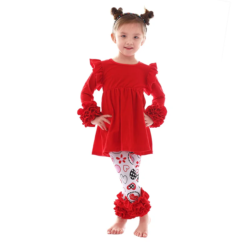 Kaiya Angel/модный бутик рождественских нарядов на День Святого Валентина; зимние комплекты одежды для маленьких девочек; детский спортивный костюм