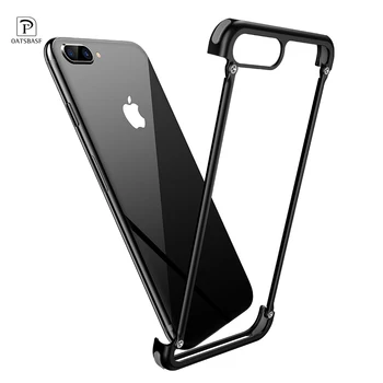 

OATSBASF For iPhone 7 8 Plus Luxury Airbag Metal Protection Case Personality Case Slim Metal shockproof shell Bumper Case