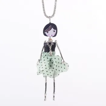 

Bonsny Doll Handmade Statement Necklaces Maxi Long Chain Pendants 2015 Alloy Bohemian News Cute Choker Girls Women Accessories