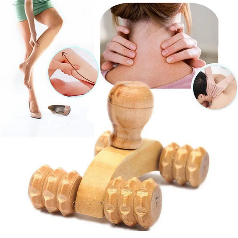 2017 Hot 1pc Wooden Car Roller Massager Reflexology Hand Foot Back Body