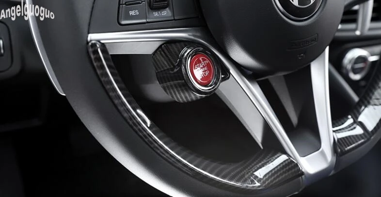 ABS карбоновый стиль для Alfa Romeo Stelvio Giulia аксессуары запуска и остановки двигателя