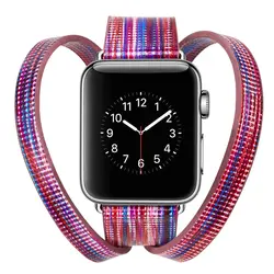 Новые для iwatch Apple Watch Series 1 2 3 Смарт-часы аксессуары замена пояса из натуральной кожи браслет Радуга Цвет Ремешок Лидер продаж