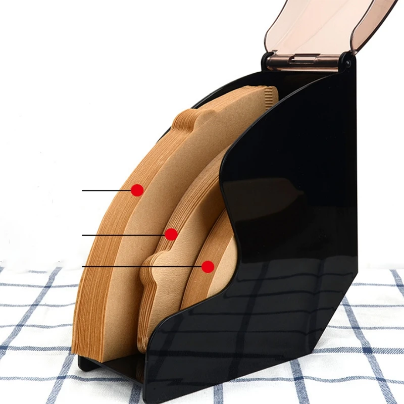 V60 держатель для фильтровальной бумаги/коническая фильтровальная бумажная коробка фильтрующая Подставка для хранения бумаги инструменты для кофе пыленепроницаемые с крышкой