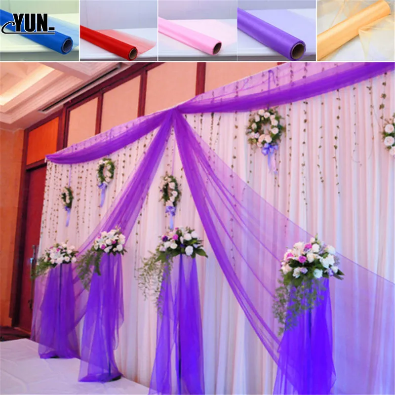 5pcs 48CM5M Pure Crystal Transparent Tulle Wedding Dress Tulle Transparent Yarn Gauze Elements Party Decoration Flower Door 6D (11)
