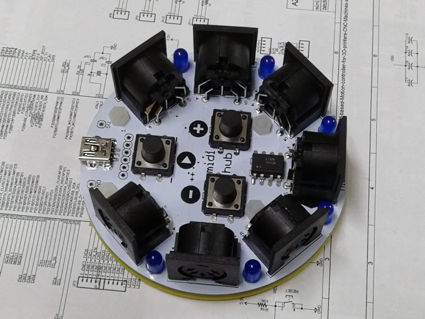 AZSMZ MIDI HUB 6 way midi hub thru and metronome module For music