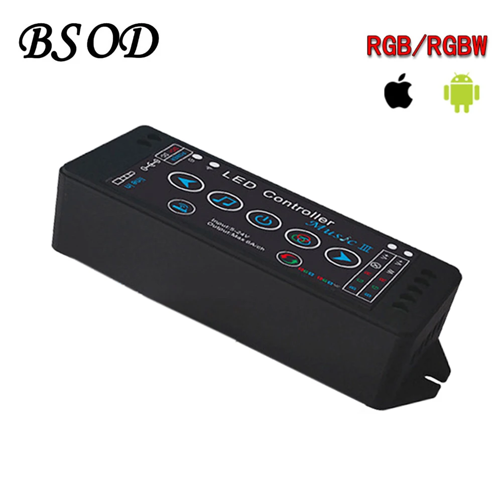 BSOD Music Led Controller DC5 24V Wireless APP Control Compatible RGB