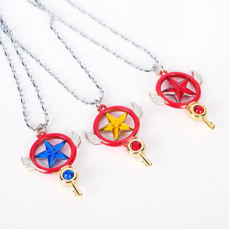 

1 Pc Nice Anime Cardcaptor Sakura Clear Cards Sealing Dream Wand Star Necklace Action Figure Toy for Kids Gift