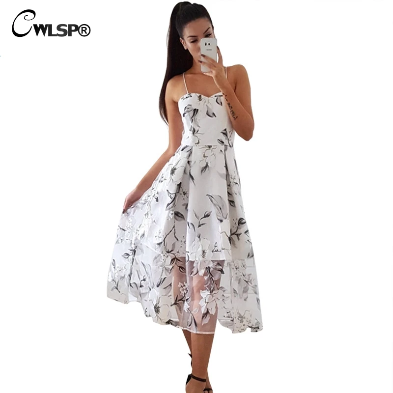 CWLSP font b Plus b font font b size b font Backless Summer Print Women font