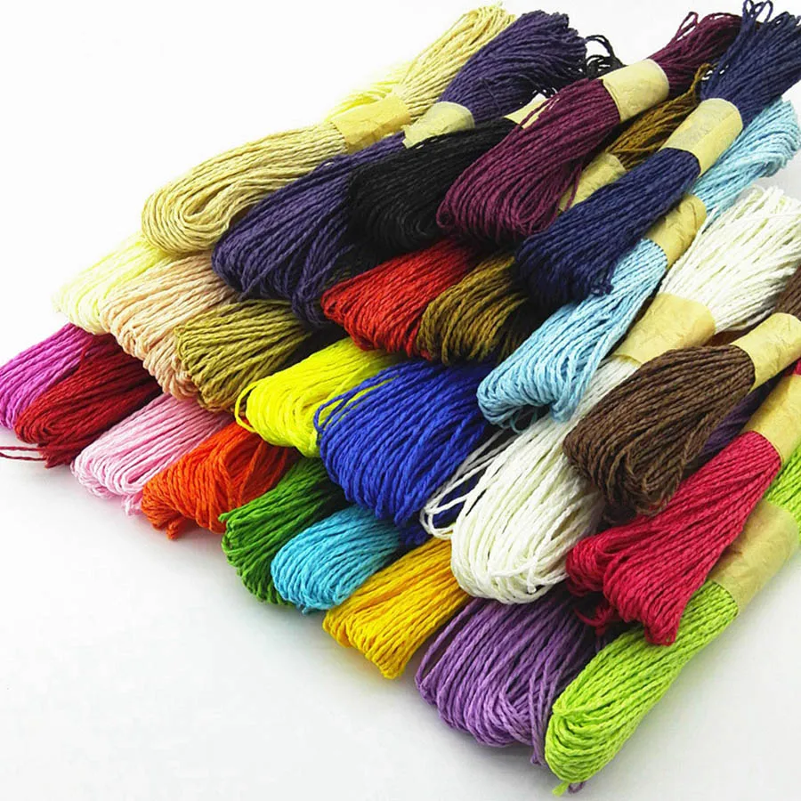 

100G/lot Paper Raffia Yarn Yarn Straw Rope for Knitting Hat Bag Twisted Crochet Yarn Wrapping Twine Thread DIY Craft Supplier