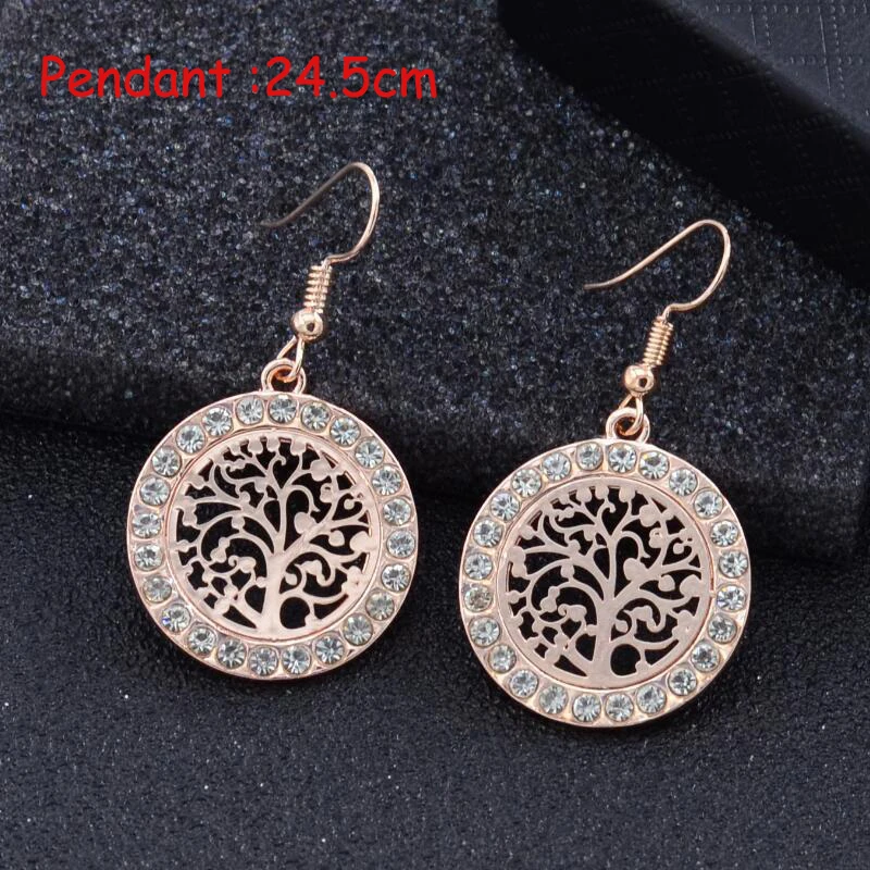 

Stainless Steel Round Fashion Crystal Life Tree Earrings Gift For Wife Girlfriend Tree Of Happiness Goddess Exclusive Present