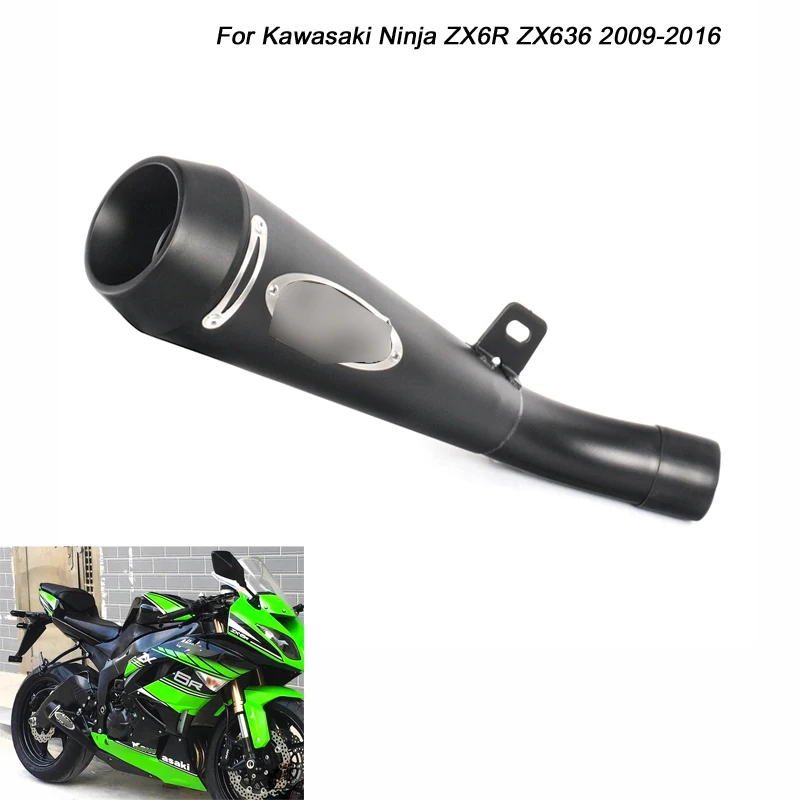

2009 2010 2011 2012 2013 2014 2015 2016 for Kawasaki Ninja ZX6R ZX636 Stainless Steel Exhaust Muffler Pipe Silencer S