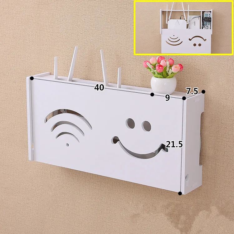WiFi Router Shelf Wall Mount Router Book Storage Box Router Rack Mount