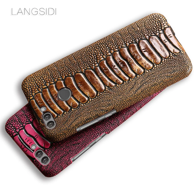 

wangcangli brand phone case ostrich foot grain half-wrapped phone case For Huawei Nove 2 phone case handmade custom processing