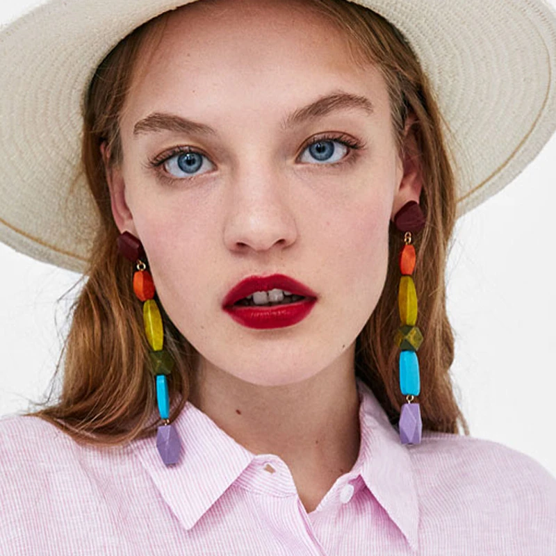 Best-lady-Bohemian-Layers-Long-Statement-Earrings-Women-Trendy-Jewelry-Vintage-Geometric-Wood-Made-Dangle-Fashion