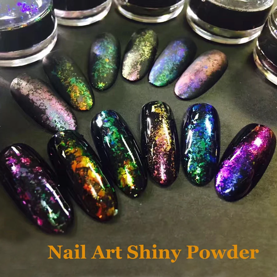 

Chameleon Laser Nail Art Powder Mirror Sequins Star Foil Paillette Irregular Glitter Powder Flakes UV Gel Polish Tips Decoration