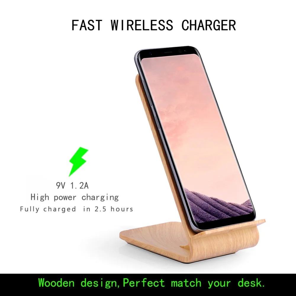 

Quick Wireless Charging QI Wireless Charger Pad for iPhone 8 For Samsung Galaxy S8 Plus S7 S6 Note 8 Wireless Charging Stand