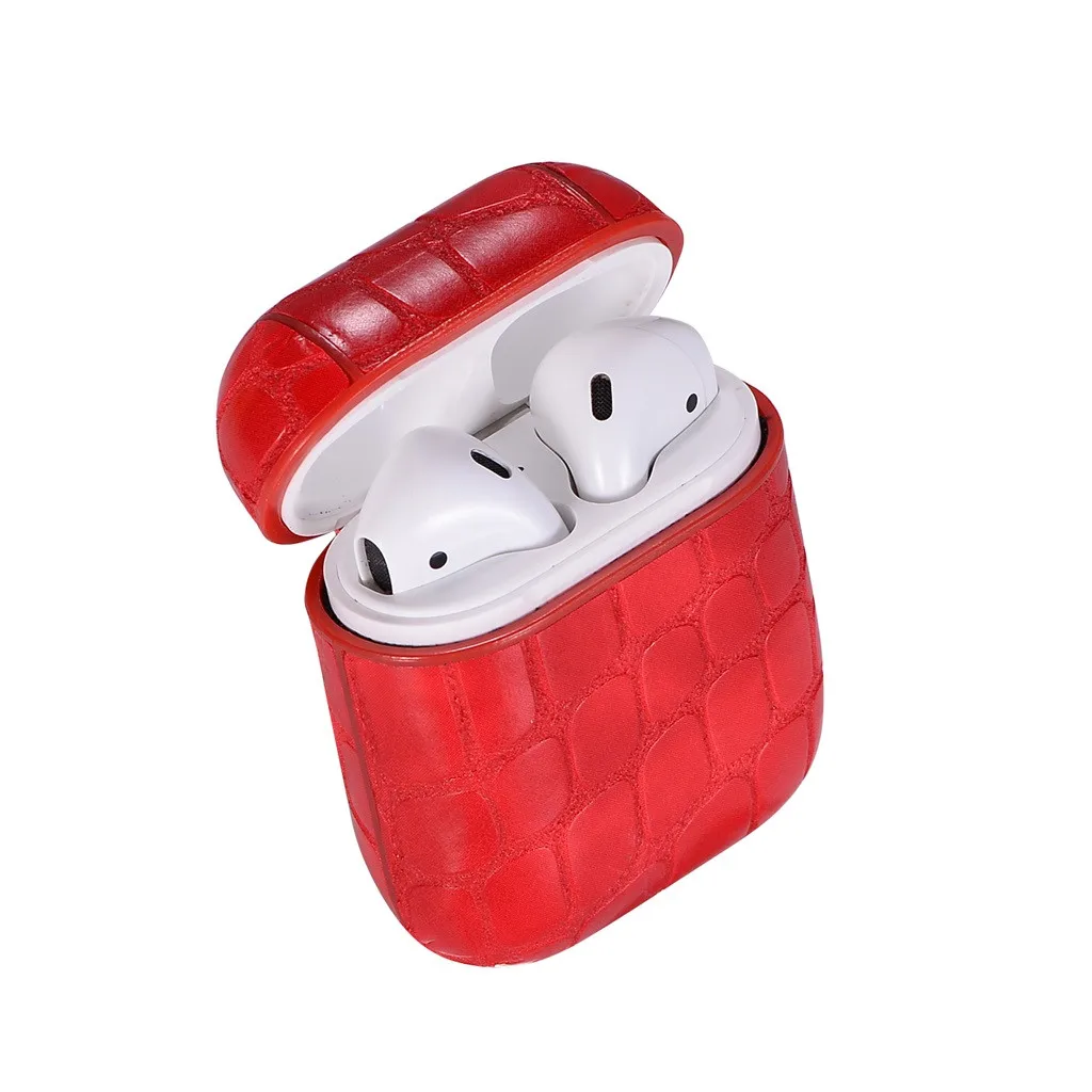 Для Apple AirPods кожаное зарядное устройство для наушников Чехол защитный с карабином