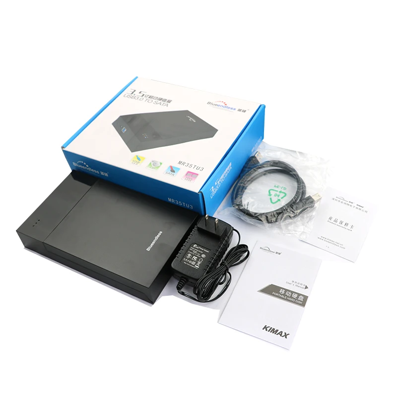 2pcs blueendless 3.5 2.5 inch mobile hard disk box SATA 3 tool free hdd case high speed  (1 (5)