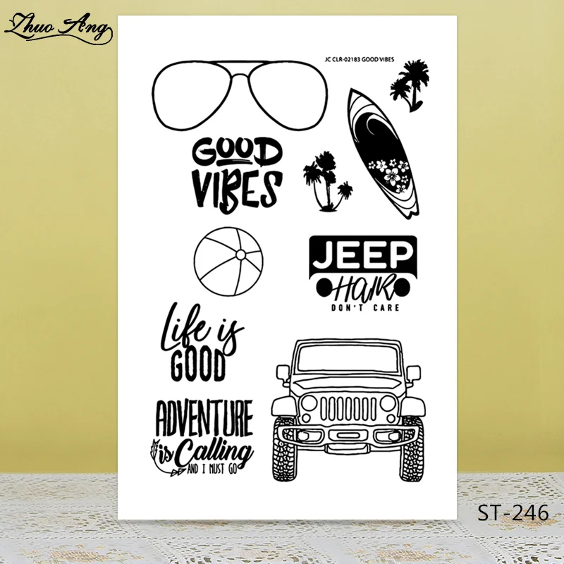 

Good vibes Transparent silicon stamps/seals for DIY Scrapbooking/Photo Album Decorative Card Making Clear Stamps Supplies