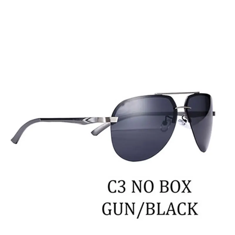 LVVKEE Популярные Классические Мужские поляризационные солнцезащитные очки без оправы для вождения, женские солнцезащитные очки с алюминиево-магниевой оправой - Цвет линз: 999 C3 no box