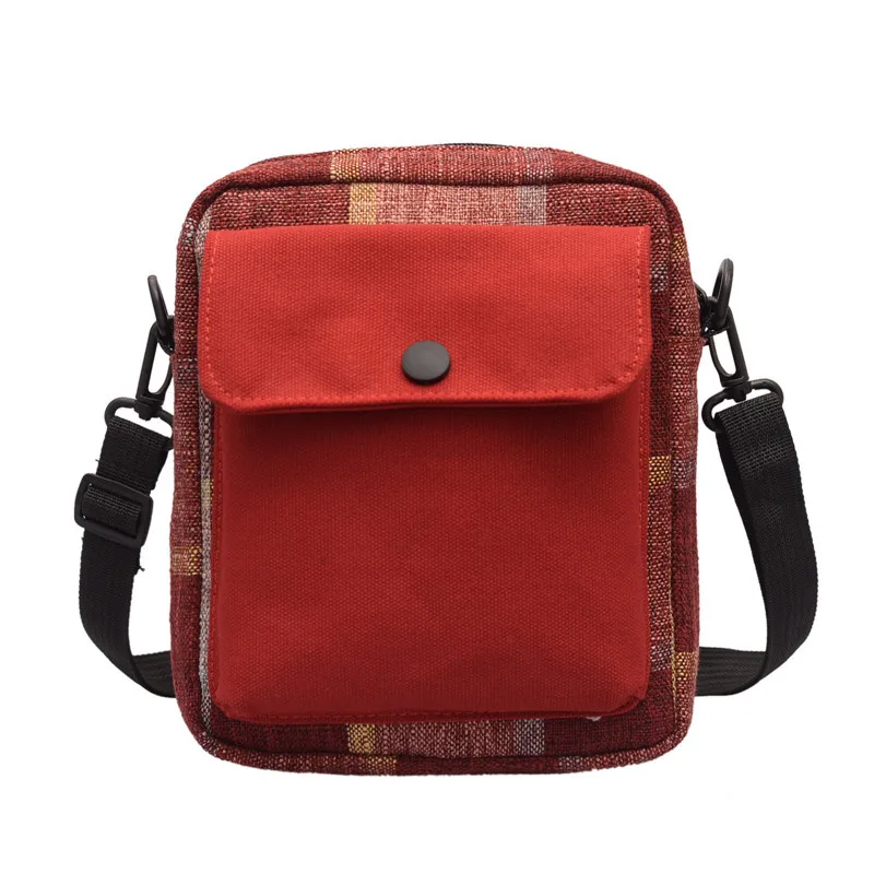 

BEAU-Fashion Literary Wild Slanting Small Cloth Bag Hong Kong Style Simple Casual Canvas Bag Female Shoulder