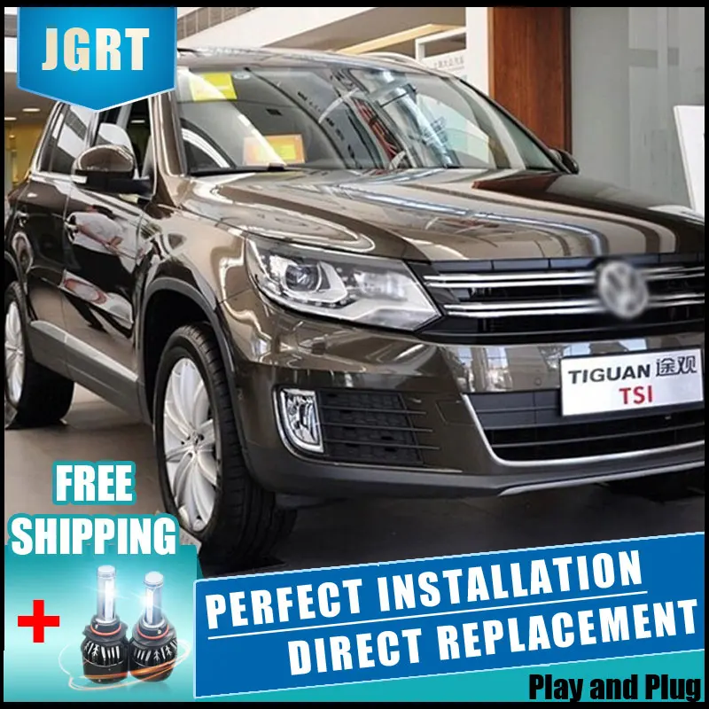 

2PCS LED Headlights For VW Tiguan 2010-2012 Car Led Lights Double Xenon Lens Car Accessories Daytime Running Lights Fog Light
