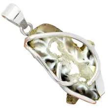 Lovegem GEODE Drusy кулон 925 пробы серебряные украшения, 46 мм, AP2243