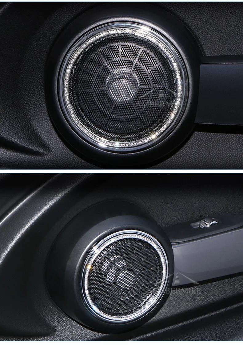 2pcs Car Door Stereo Speaker Decorative Ring Circle Audio Covers for BMW Mini Cooper F55 F56 Accessories Car Styling (6)
