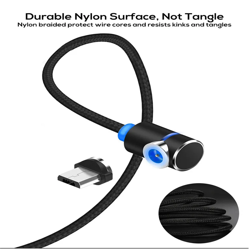 1 M 2 M كابل مغناطيسي سريع المصغّر usb نوع C شاحن شحن ل فون XS X XR 8 7 سامسونج S8 المغناطيس الروبوت الهاتف وصلة كابل