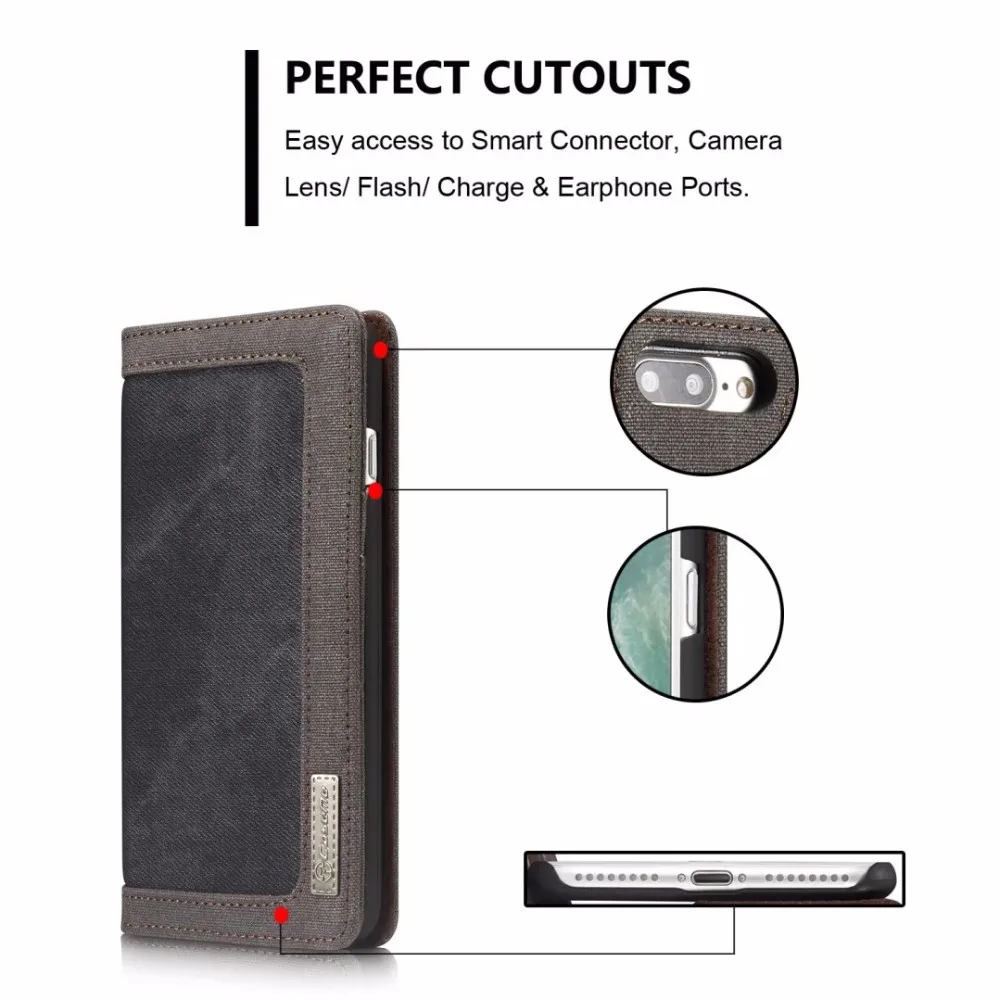 Original CaseMe Retro Canvas Wallet Phone Case For Apple Iphone 7 7 plus Flip Protect Cowboy Cases Cover flip mobile phone bags  (11)