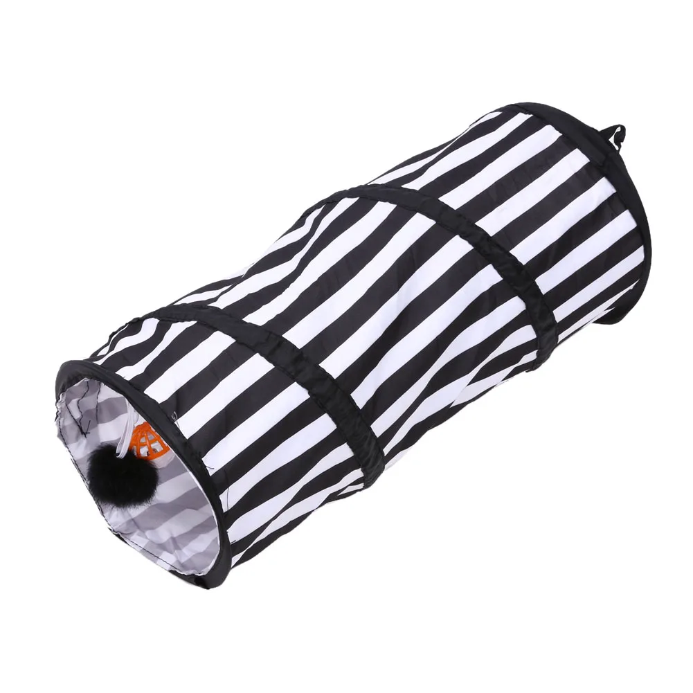 Pet Tunnel Foldable Cat Play Tunnel Polyester Fabric Pet Tent Tool Cat Tunnel Passageway With Ring Bell Cat Toy Rabbit Tunnel