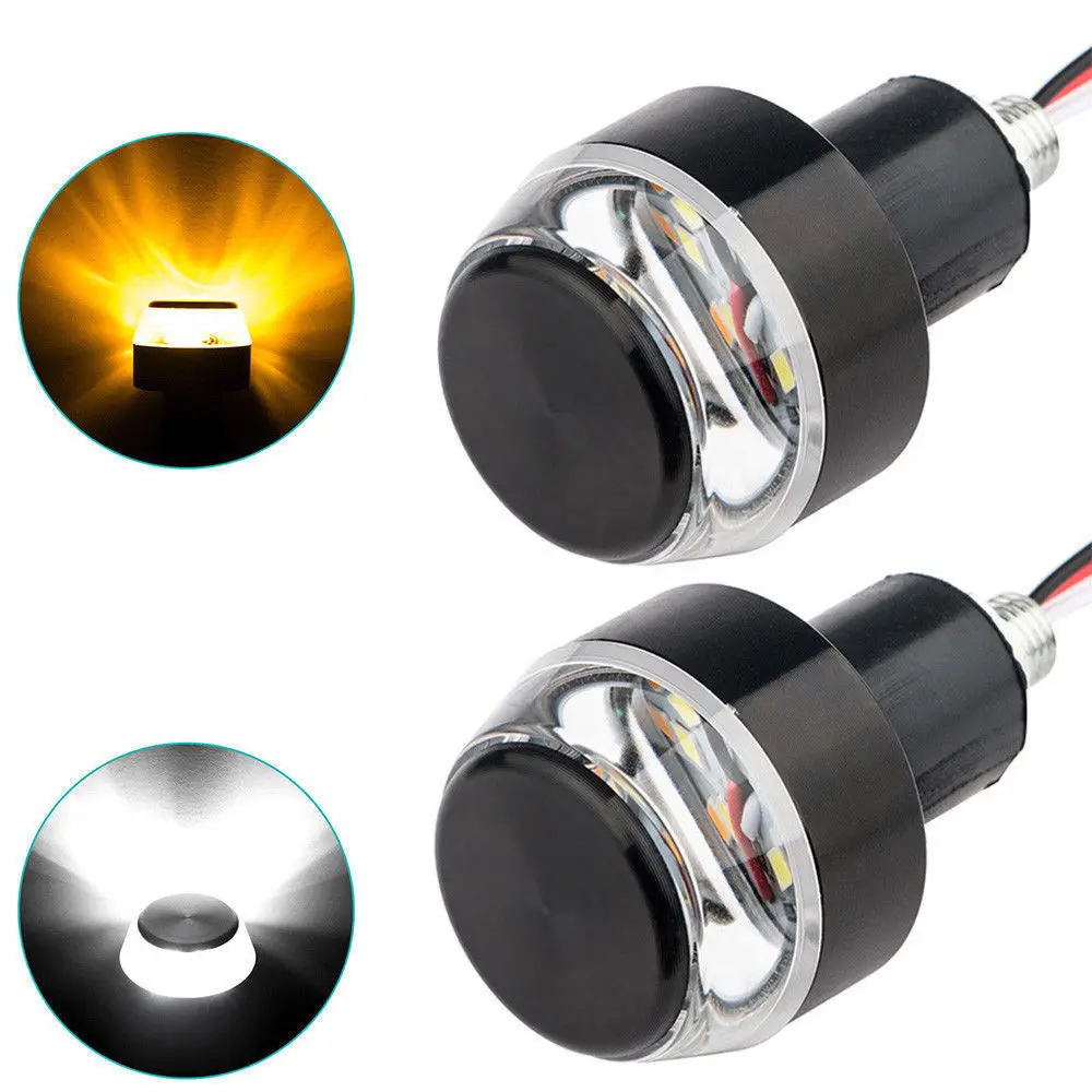 

2pcs Set 12V 3W Motorcycle Turn Signal Lights Handle Bar End Handlebar LED Indicator Blinker Motorcycle Daytime Running Light