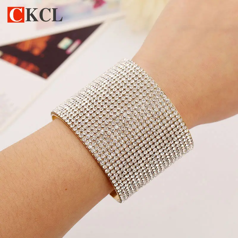 

Hot Women Female Jewelry Crystal Gold Color Bangles Cuff Bracelets For Women High Quality Pulseiras Fine Jewelry