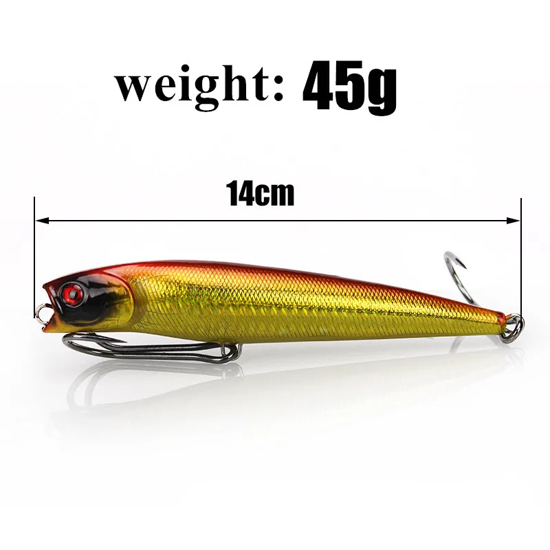 2 шт. 14 см x 45 г minnow тонущие рыболовные наживки жесткие приманки блесны в 4-х цветах с двойной липучкой и с рисунком в виде морских волн восхождение рыболовное судно Моделирование приманки