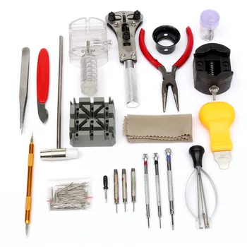 

155 Pcs Watch Repair Tool Kit Metal Adjustment Set Band Case Opener Link Spring Bar Remover Watchmaker Watch Repair